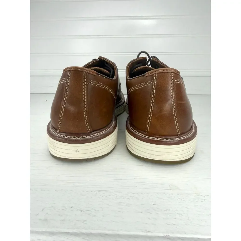 Johnston & Murphy Plain Toe Derby Brown Leather Dress Shoes Men’s 12M EUC